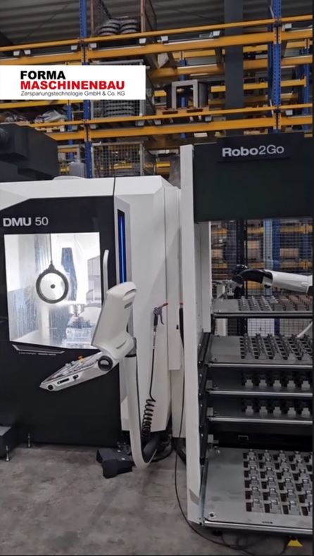 DMG DMU50 + RoboToGo Schubladensystem